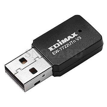 Edimax EW-7722UTn V3 N300 WiFi 4 Mini Adapter 2.4GHz USB 2.0 schwarz