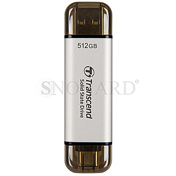 512GB Transcend TS512GESD310S ESD310S USB-A 3.1/USB-C 3.1 Stick Silver