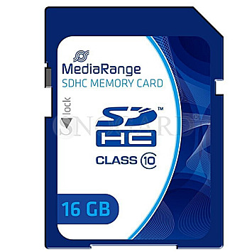 16GB MediaRange MR963 R45/W15 SDHC Class 10 schwarz