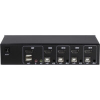 Inter-Tech KVM Switch AS-41HA HDMI, 4 Port, Metall
