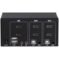 Inter-Tech KVM Switch AS-22HA HDMI, 2 Port, Metall