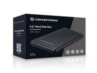 CONCEPTRONIC SSD Gehäuse 2.5"SATA HDD/SSD USB-C3.2   6Gbs sw