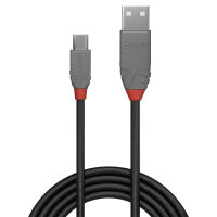 LINDY USB 2.0 Kabel Typ A/Micro-B Anthra Line M/M 0.2m