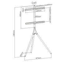 Techly TV Stand, Design, 45"-65" LCD/LED TV