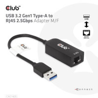 Club 3D LAN Adapter USB 3.2 Typ-A -> RJ45 2.5Gb schwarz retail