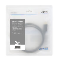 Logilink DisplayPort-Kabel DP 1.2 zu HDMI 1.4 Adapterkabel 2m schwarz