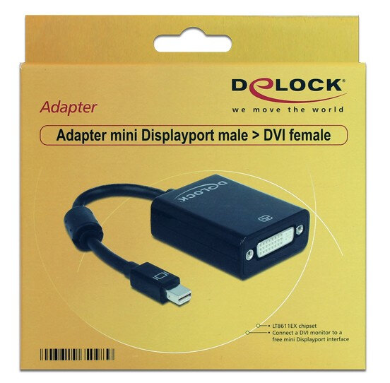 DELOCK Displayport Adapter mini DP -> DVI(24+5) St/Bu schwar