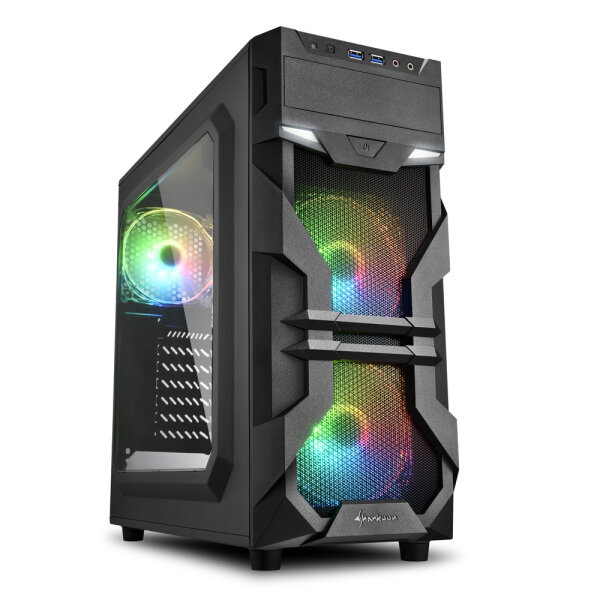 Sharkoon Gehäuse VG7-W       RGB    ATX      1xAcryl schwarz