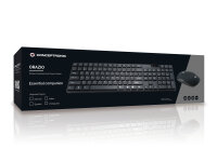 Conceptronic ORAZIO Wireless Keyboard + Mouse 1600dpi Funktastatur und Maus kabellos QWERTZ Layout DE schwarz