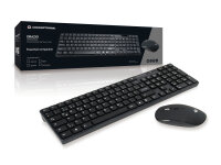 Conceptronic ORAZIO Wireless Keyboard + Mouse 1600dpi Funktastatur und Maus kabellos QWERTZ Layout DE schwarz
