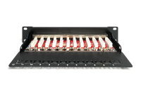 Digitus CAT 6A Patch Panel, geschirmt, 12-Port, 1HE, 10", schwarz