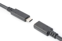 DIGITUS USB 2.0 Verlängerungskabel Typ C -C  St/Bu 1.5m,  sw