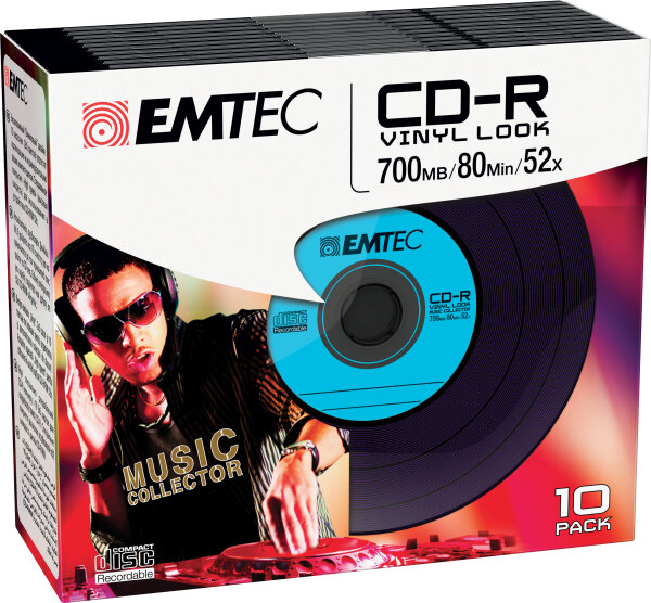 Emtec CD-R  700MB  10pcs 52x Vinyl Slim Classic