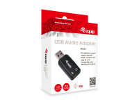 Equip Adapter USB-A->      2x3.5mm St/Bu             schwarz
