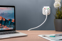 DIGITUS Überspannungsschutzadapter für Steckdose weiß