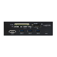 Logilink USB HUB 3.0 mit 6-fach Kartenleser schwarz