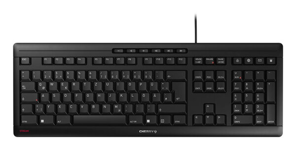 CHERRY TAS STREAM KEYBOARD Corded DE-Layout schwarz