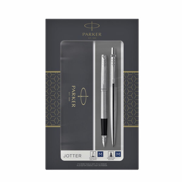 PARKER Füller & Kugelschreiber DuoSet Jotter Edelstahl C.C. Geschenkbox