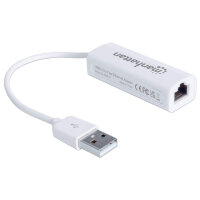 Manhattan USB-A auf Fast Ethernet Adapter, USB 2.0 auf...