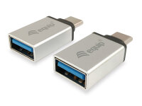 Equip Adapter USB Typ-C -> USB 3.0 Typ-A 5000Gbit/s 2er Pack USB-C / USB-A Aluminium silber