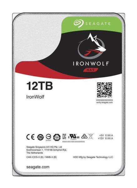 12TB Seagate IronWolf NAS 3.5" SATA 6Gb/s 7200 256MB CMR Dauerbetrieb