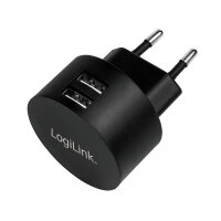 Logilink USB Steckdosenadapter 2port,10.5W,Fast Charging,sch