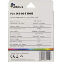 Inter-Tech Argus RS-051 RGB 120mm Case Fan 2-pol Stromanschluß schwarz