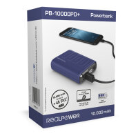 RealPower Powerbank PB-10000 PD+    Navy Blue      10.000mAh