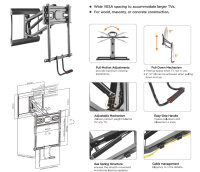 Equip Wandhalterung  43"-50"/1TFT PullDown 4Gelenke  35Kg sw lite Retail