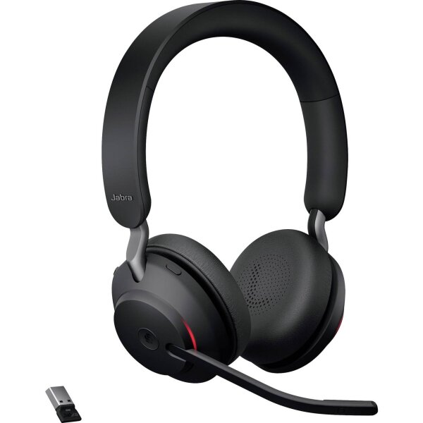 Jabra Headset Evolve2 65 MS Duo, inkl. Link 380a & Ladestat.