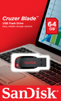 64GB SanDisk Cruzer Blade USB 2.0 Stick schwarz/rot