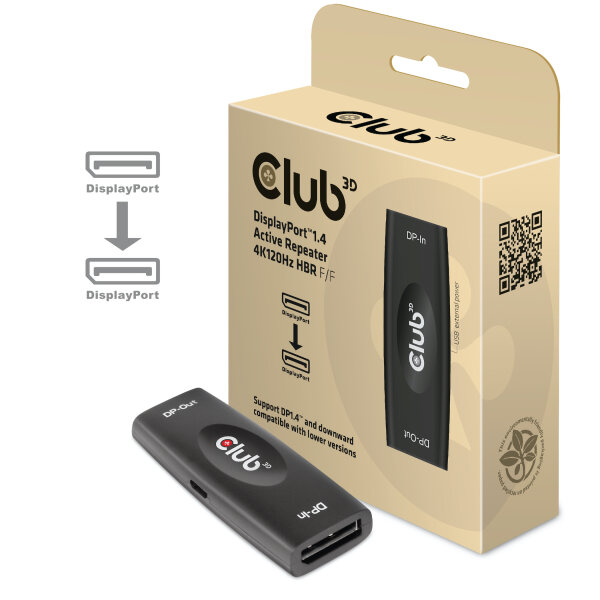 Club3D Repeater DisplayPort 1.4 > DisplayPort 1.4 akt. Bu/Bu retail