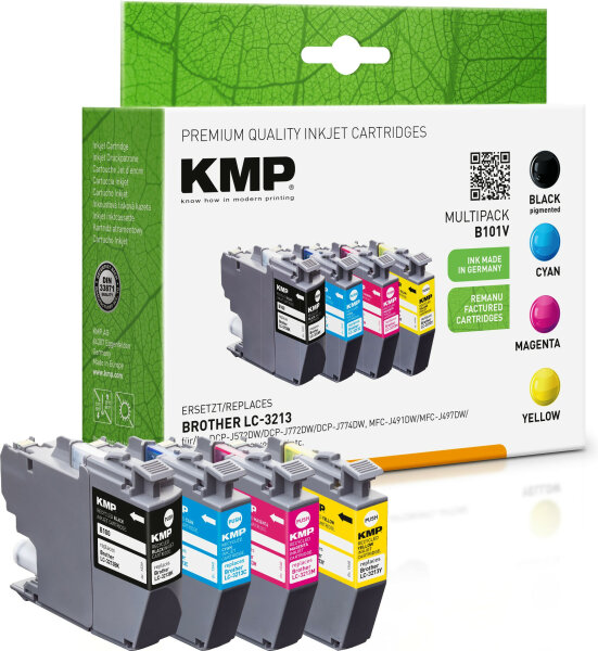 KMP Patrone Brother LC-3213 bk,cyan,mag,yel. 4x400 S. B100V remanufactured