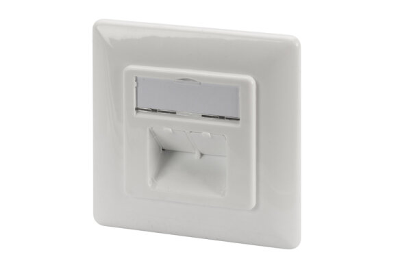 DIGITUS Anschlussdose Cat6a 2xRJ45 geschirmt Unterputz weiß