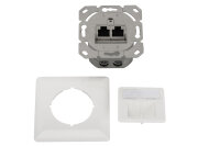 DIGITUS Anschlussdose Cat6a 2xRJ45 geschirmt Unterputz weiß