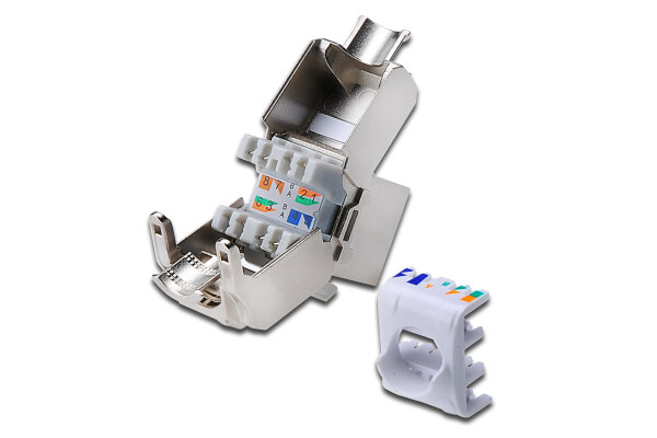 DIGITUS Keystone Jack Cat6a/RJ45/geschirmt/Metall/werkzeugfr