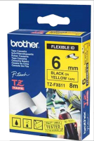 Schriftbandkassette Brother  6mm gelb/schwarz  TZEFX611