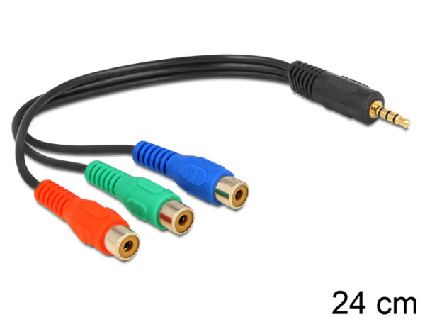 DELOCK Videokabel 1x 3,5mm Klinke -> 3x Cinch St/Bu 0