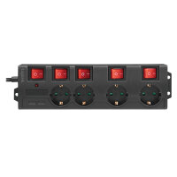 Logilink Steckdosenleiste 4-fach Schalter einzeln schaltbar schwarz