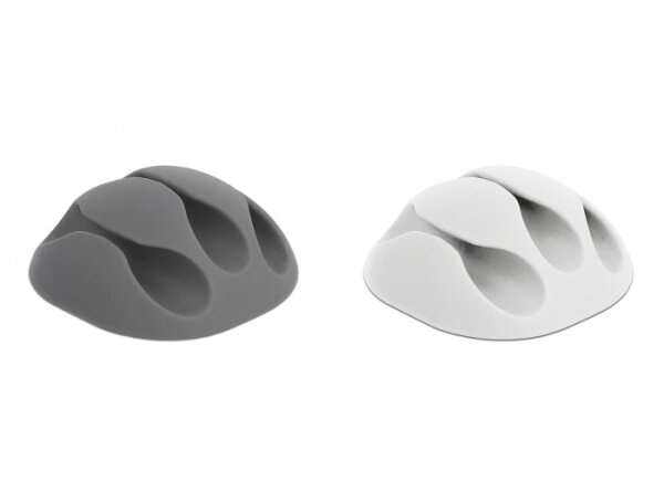 DELOCK Kabelhalter mit 3 Durchführungen Set 6 Stück