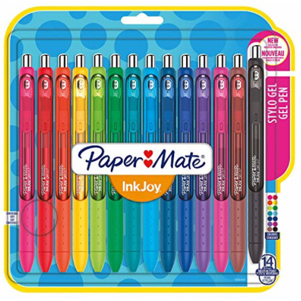 PAPER MATE Gelschreiber InkJoy Gel M 14er sw/bl/rt/grü/limet Blister
