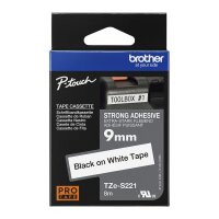 Schriftbandkassette Brother  9mm weiß/schwarz  TZES221