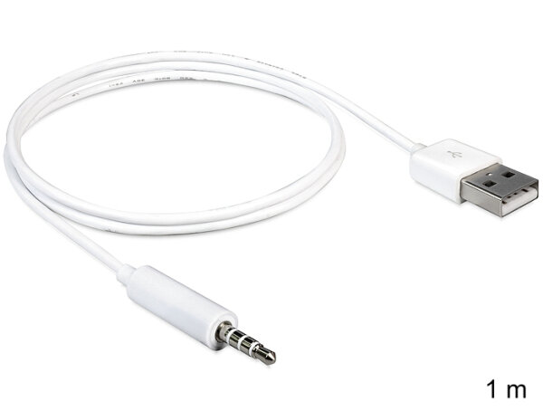 DELOCK Ipod Shuffle Kabel 3,5mm Klinke -> USB A St/St 1.00m