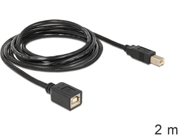 DELOCK USB Verl.B -> B St/Bu 2.00m sw