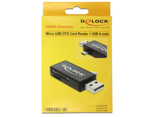 DELOCK Card Reader USB micro B -> SD/microSD OTG extern