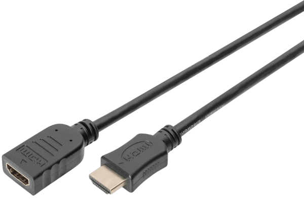 DIGITUS HDMI Verlängerung mit Ethernet 4K 5m schwarz Extension Kabel schwarz