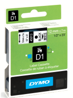 DYMO D1  Schriftband 45013  12mmx7.0m schwarz->weiß