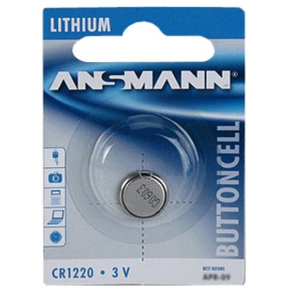 Ansmann CR1220 Lithium Knopfzelle 3V 1 Stück silber