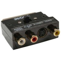 InLine SCART / 3xChinch + 1x 4pol Buchse Premium Adapter mit Umschalter schwarz