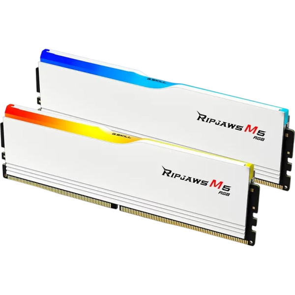 32GB G.Skill Ripjaws M5 RGB weiß UDIMM 32GB Kit, DDR5-6000, CL30-40-40-96, Intel XMP